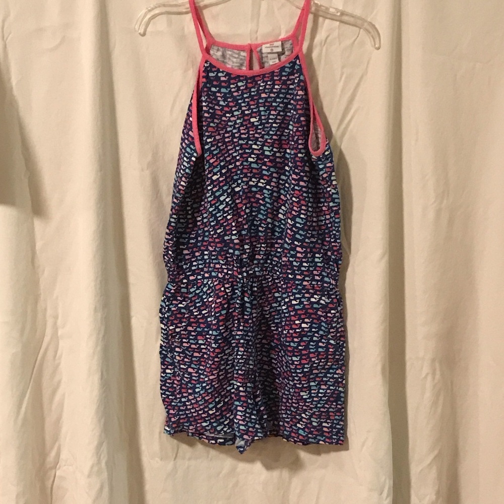 Vineyard Vines Kids Romper in Pink and Blue